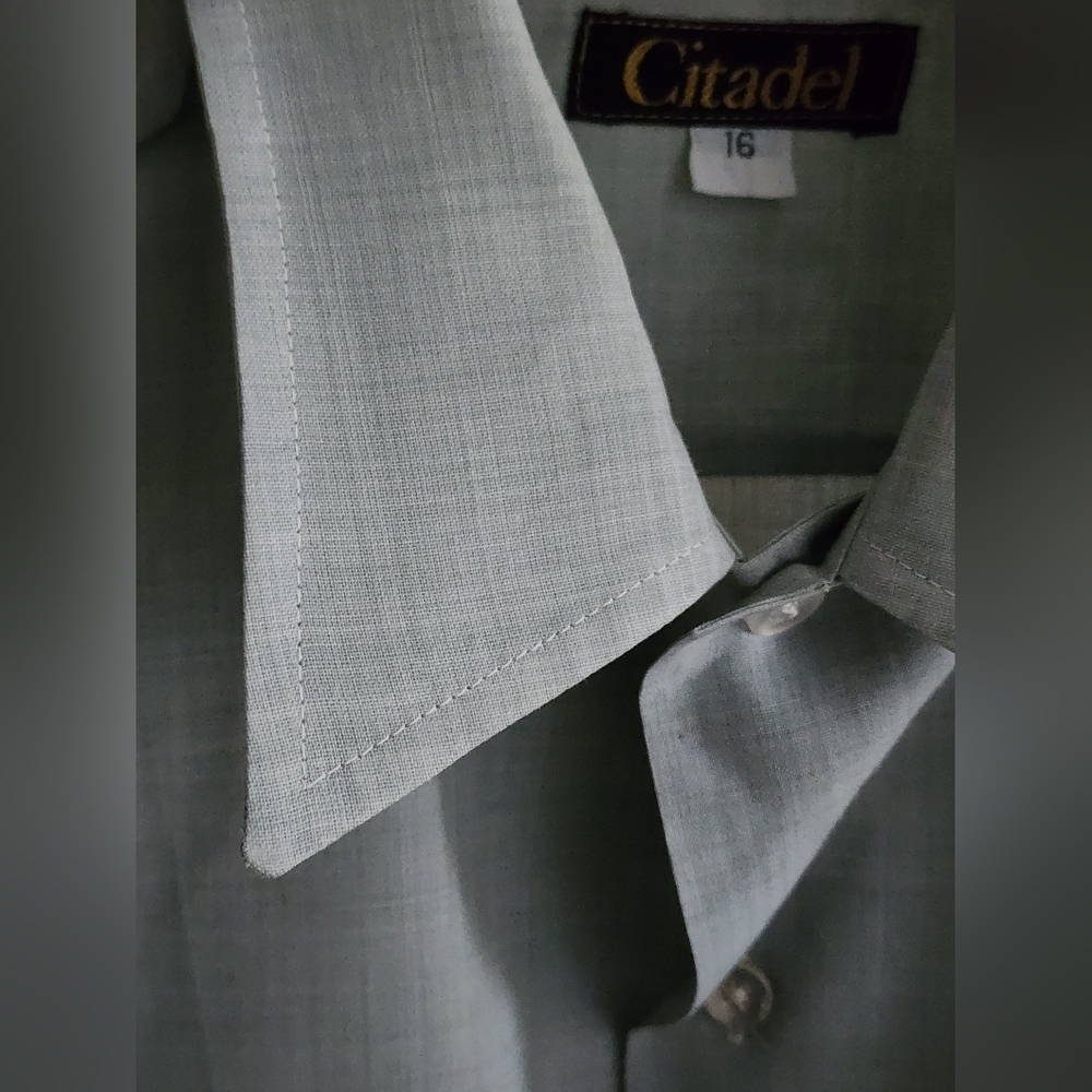Citadel Vintage USA Military Men's Short Sleeve Wool/Polyester Blend Size 16 - Picture 8 of 12